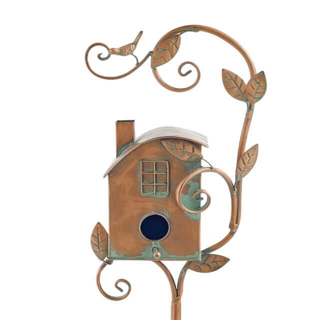 Ornement de Jardin Rustique – Nichoir Décoratif sur Piquet Métal – Image 8