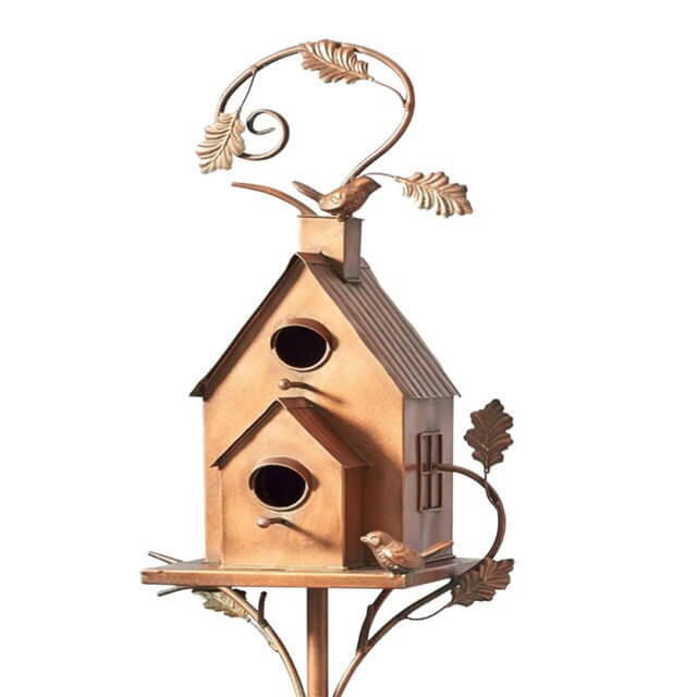 Ornement de Jardin Rustique – Nichoir Décoratif sur Piquet Métal – Image 3