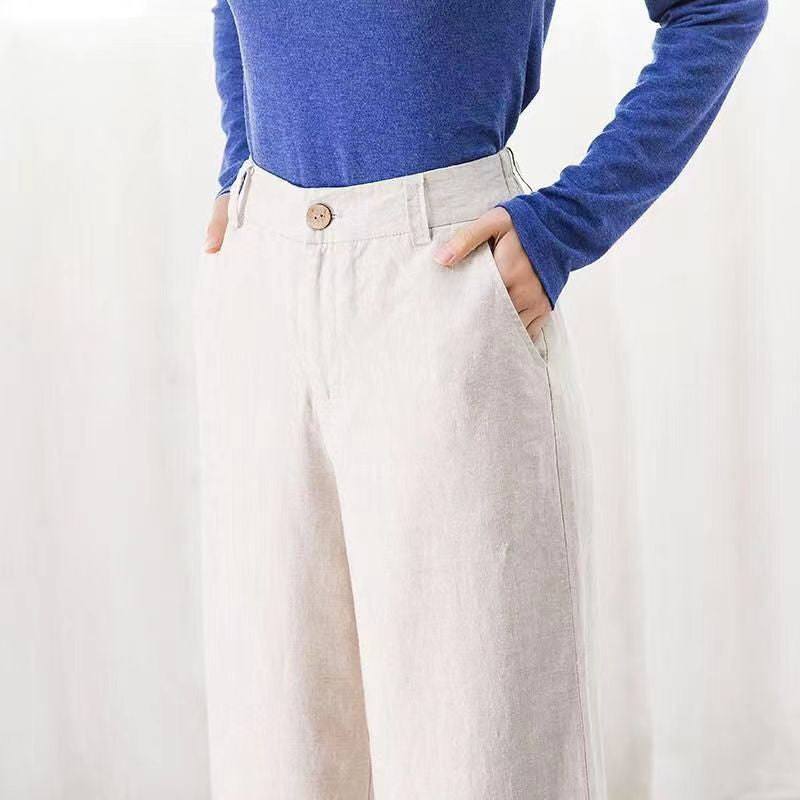 Pantalon Femme Taille Haute Fluide Large Élégant – Image 7