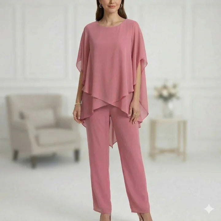 Ensemble femme fluide pantalon tunique décontracté – Image 3