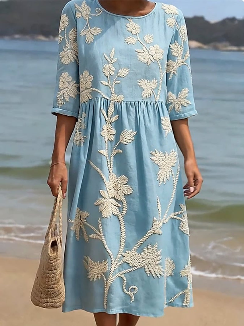 Robe fluide brodée femme été style bohème décontracté – Image 6