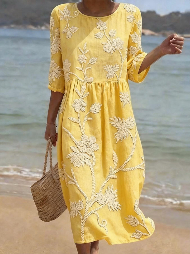 Robe fluide brodée femme été style bohème décontracté – Image 4