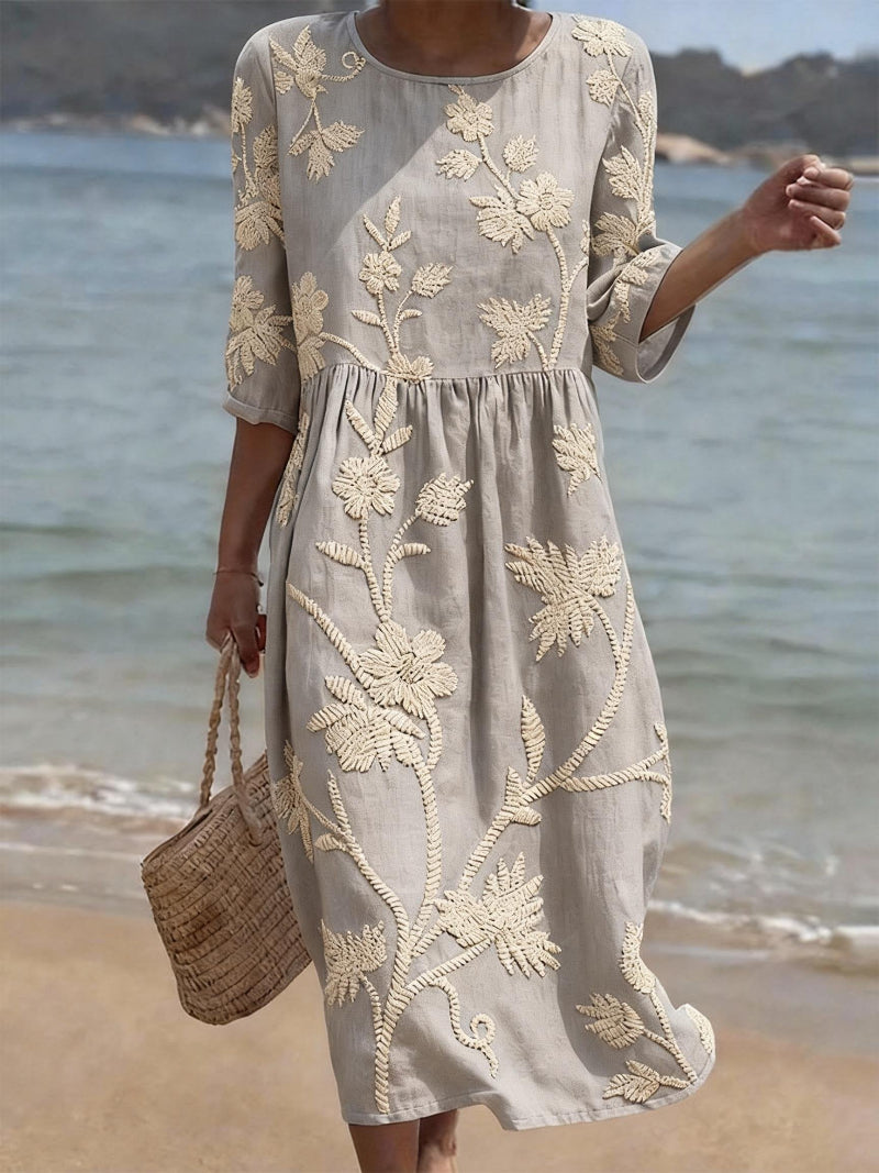 Robe fluide brodée femme été style bohème décontracté – Image 5