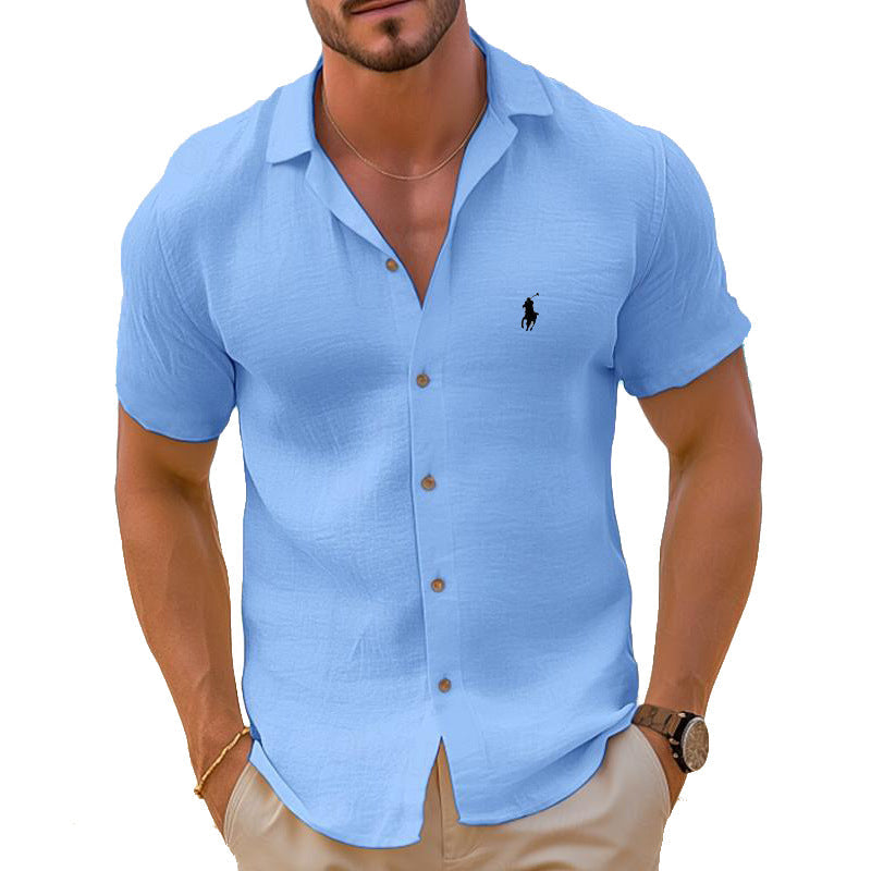 Chemise Homme Lin Coton Légère Été Casual – Image 7