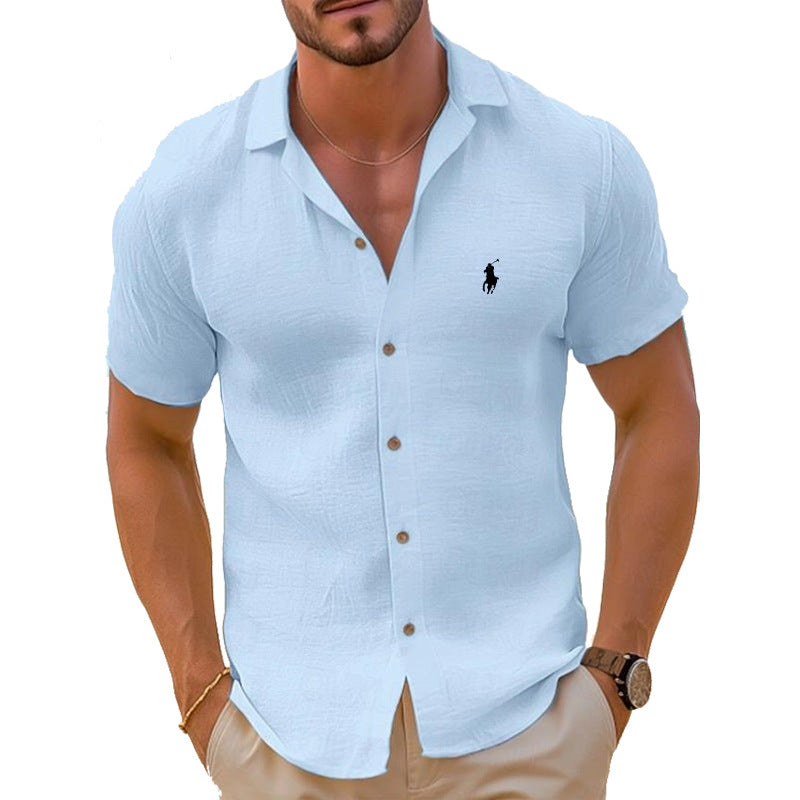Chemise Homme Lin Coton Légère Été Casual – Image 4