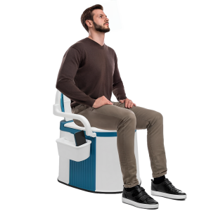 Toilette portable ergonomique avec dossier et accoudoirs