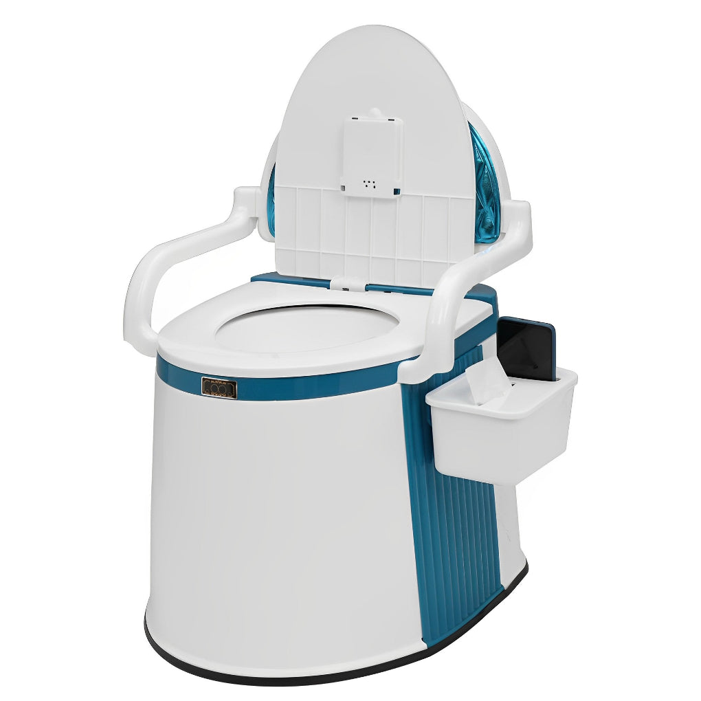 Toilette portable ergonomique avec dossier et accoudoirs – Image 2
