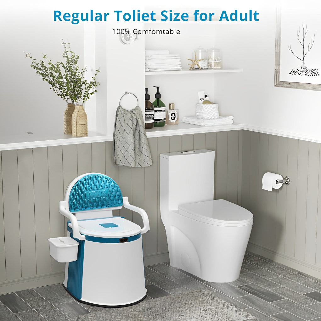 Toilette portable ergonomique avec dossier et accoudoirs – Image 3