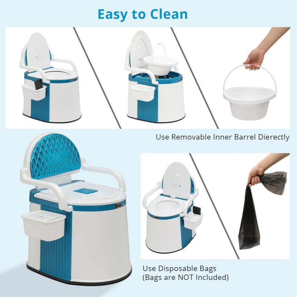 Toilette portable ergonomique avec dossier et accoudoirs – Image 6