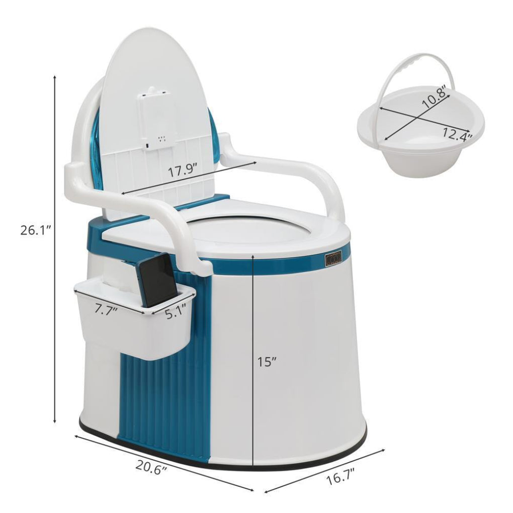 Toilette portable ergonomique avec dossier et accoudoirs – Image 7