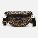 Sac banane femme léopard chaîne dorée chic