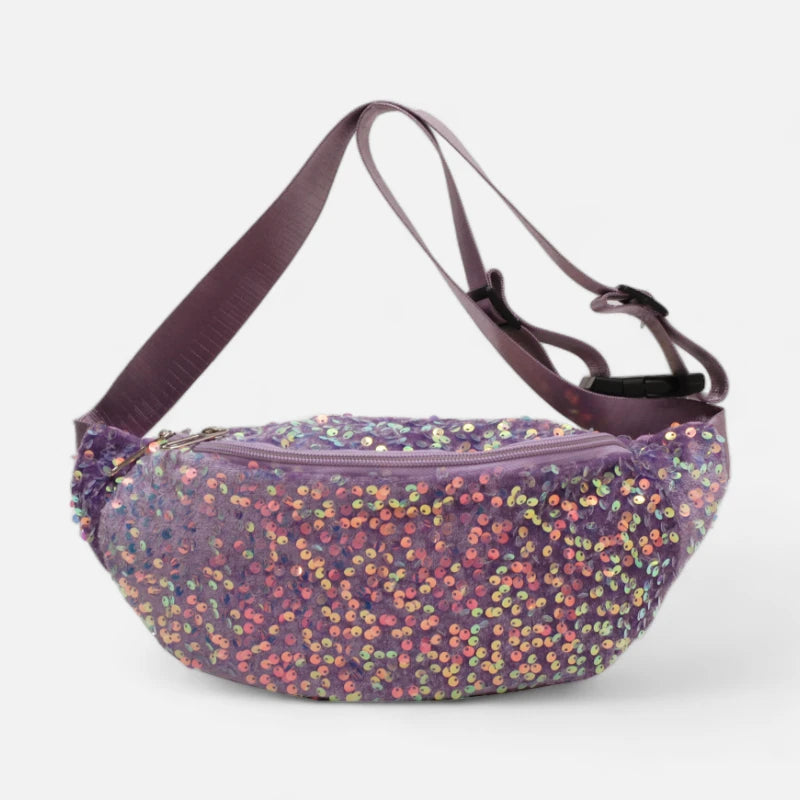 Sac banane femme sequin tissu mesh ajustable – Image 5