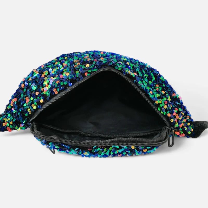 Sac banane femme sequin tissu mesh ajustable – Image 8