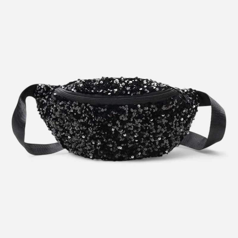 Sac banane femme sequin tissu mesh ajustable – Image 2