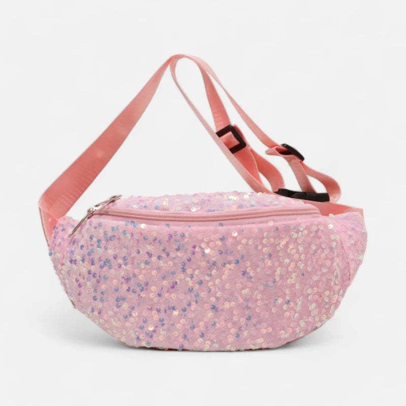 Sac banane femme sequin tissu mesh ajustable – Image 4
