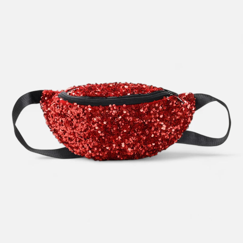 Sac banane femme sequin tissu mesh ajustable – Image 3