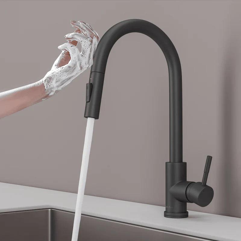 Robinet de cuisine tactile col de cygne acier inoxydable – Image 2