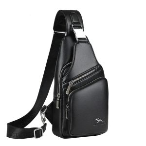 Sacoche homme cuir PU imperméable et fonctionnelle