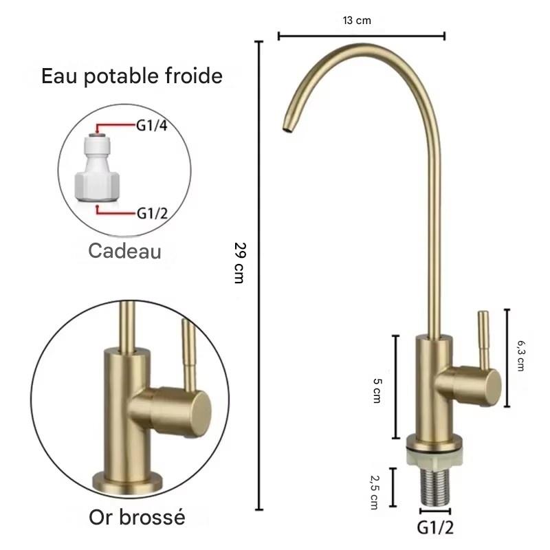 Robinet cuisine acier 304 pour eau purifiée 360° – Image 8