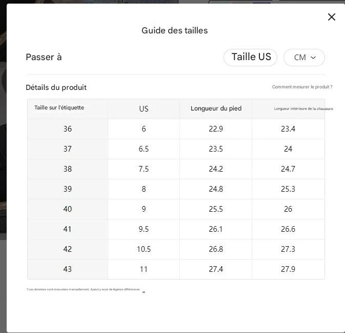 Size Chart