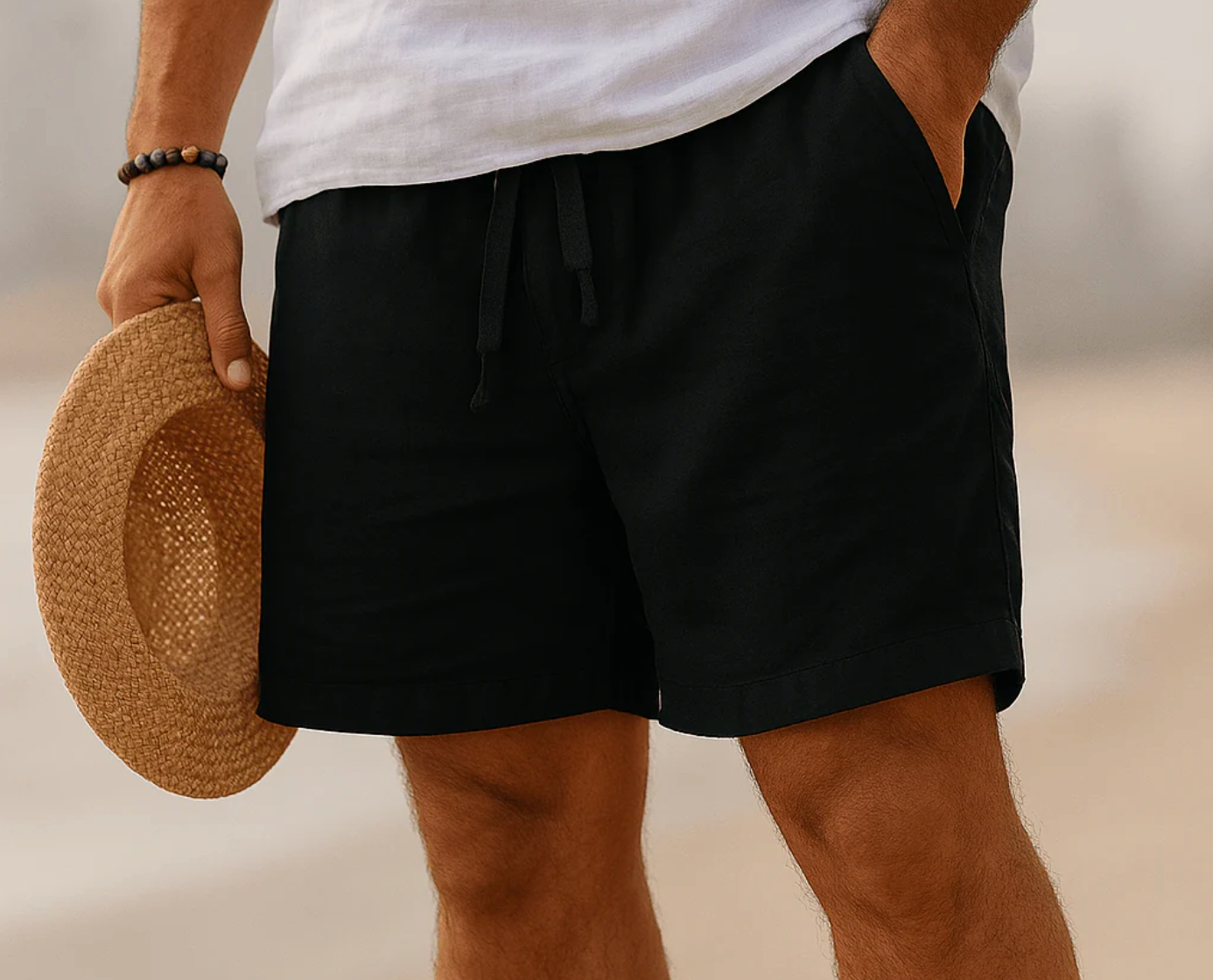 Short homme en lin estival frais et respirant – Image 7