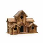 Maisonnette oiseaux bois 6 entrées – Abri jardin rustique