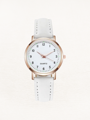 Montre femme à quartz, bracelet en cuir, lisibilité nocturne