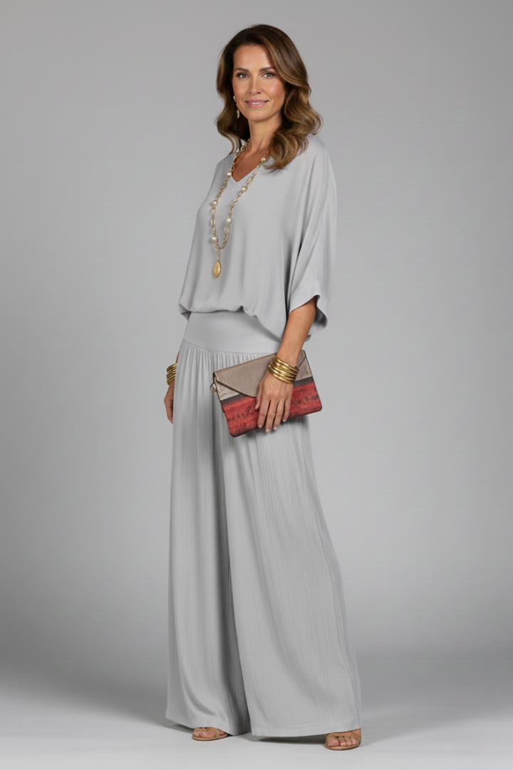Ensemble fluide femme chiffon jambes larges été – Image 2