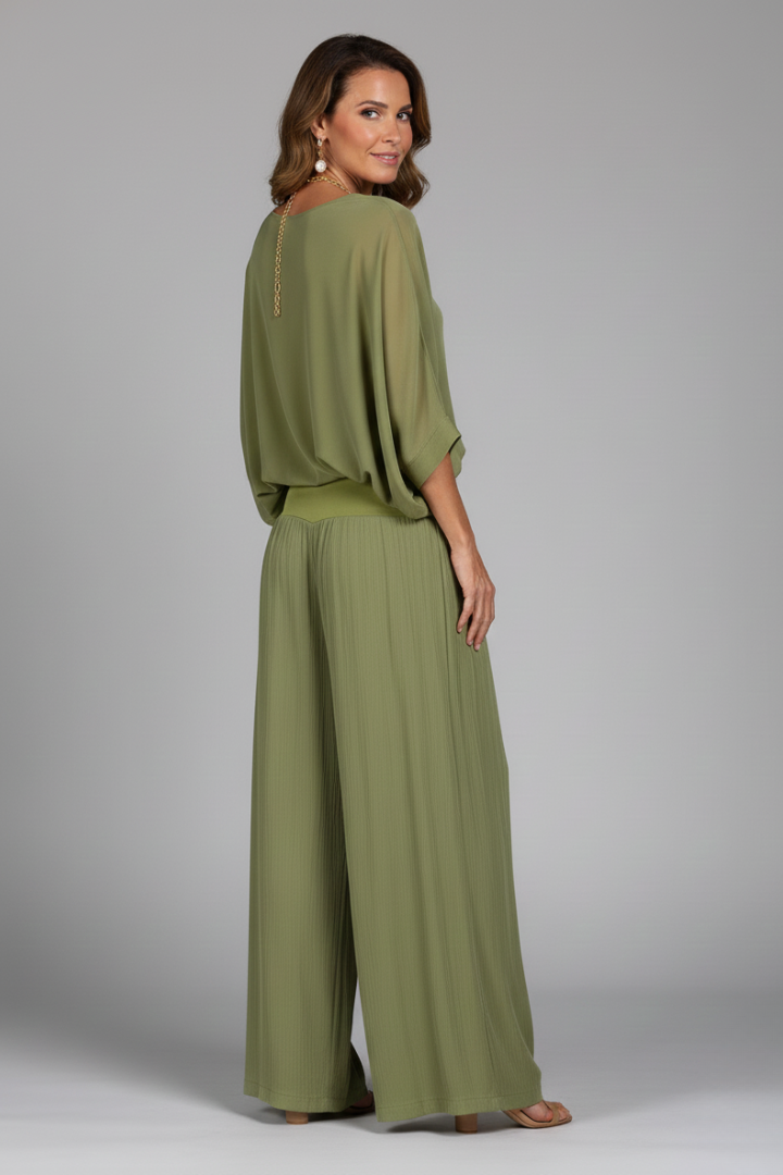 Ensemble fluide femme chiffon jambes larges été – Image 13