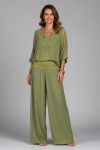 Ensemble fluide femme chiffon jambes larges été