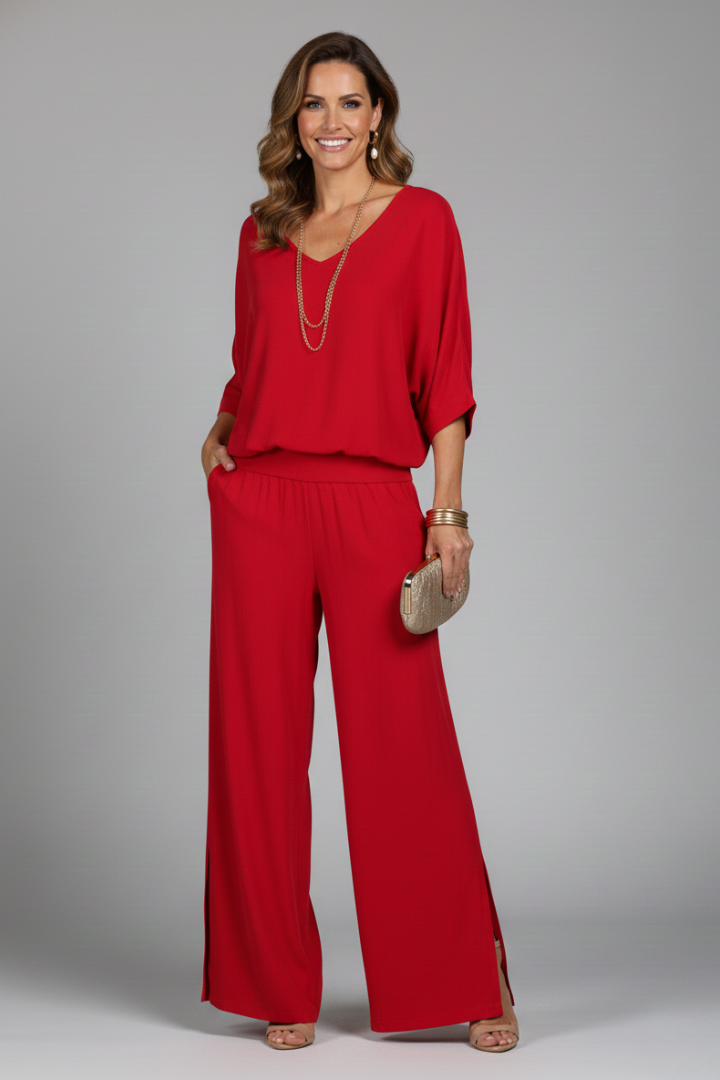 Ensemble fluide femme chiffon jambes larges été – Image 7