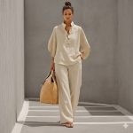 Ensemble Été Femme Coton Lin Manches Amples Confort