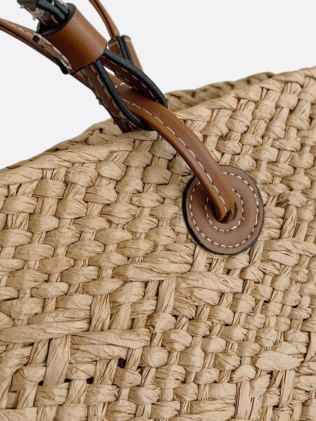 Grand Cabas Femme Paille Cuir pour Plage et Été – Image 5