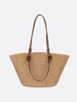 Grand Cabas Femme Paille Cuir pour Plage et Été