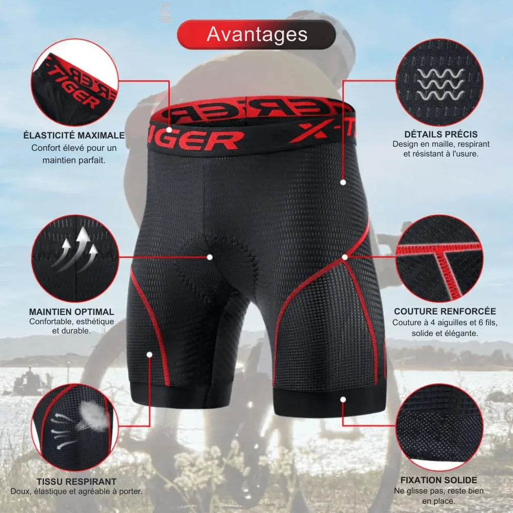 Cuissard vélo homme gel 5D anti-choc UV – Image 4