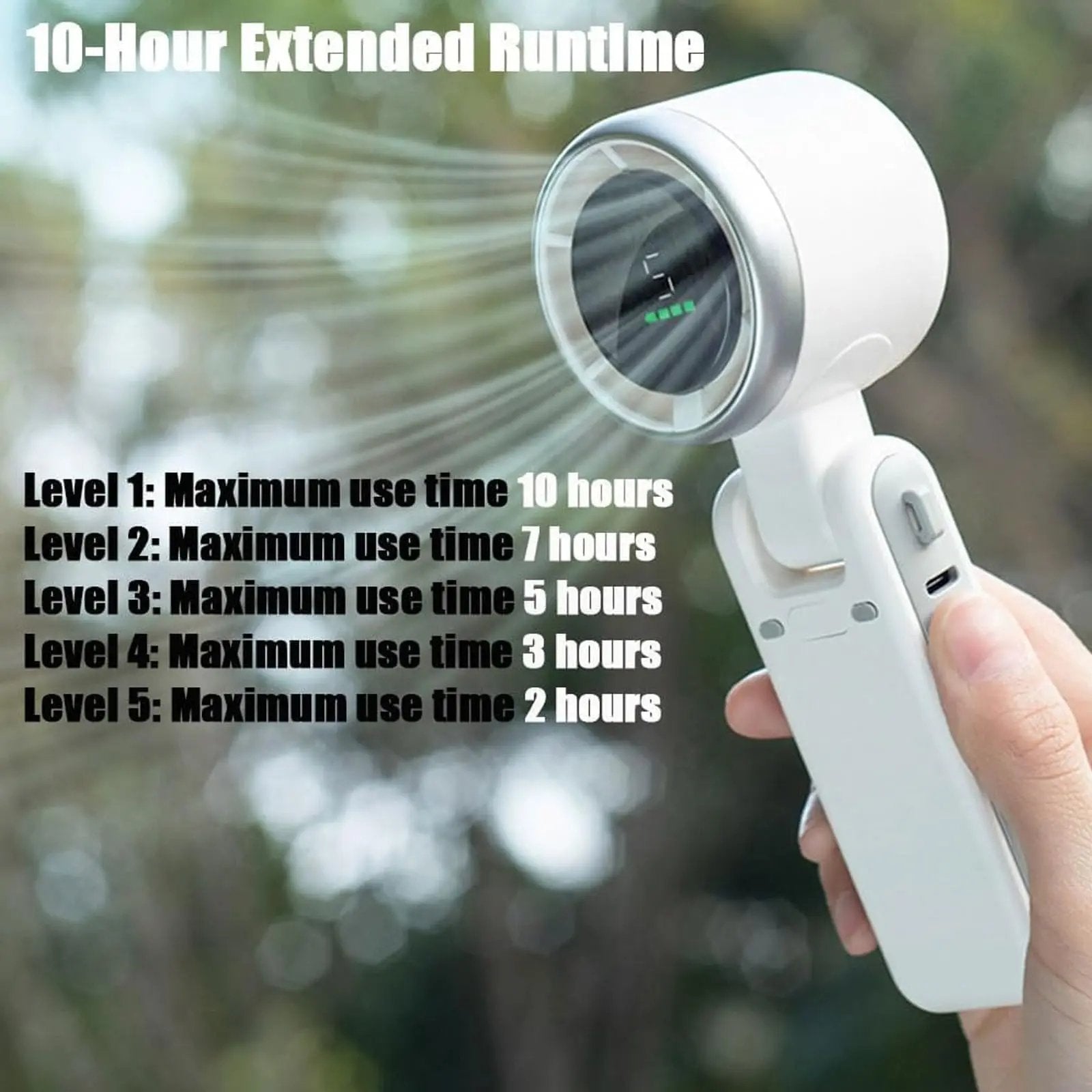 Ventilateur portable 3-en-1 silencieux USB-C – Image 2