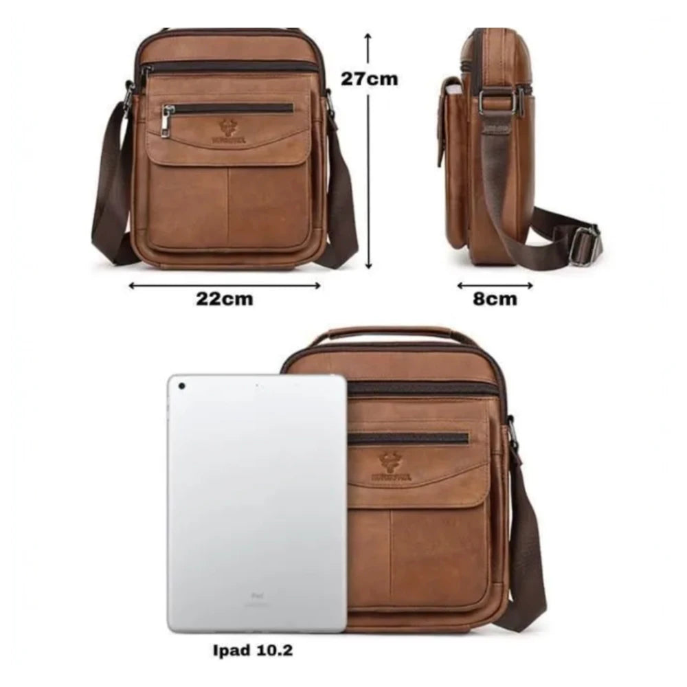 Sacoche homme cuir véritable pratique pour le quotidien – Image 4