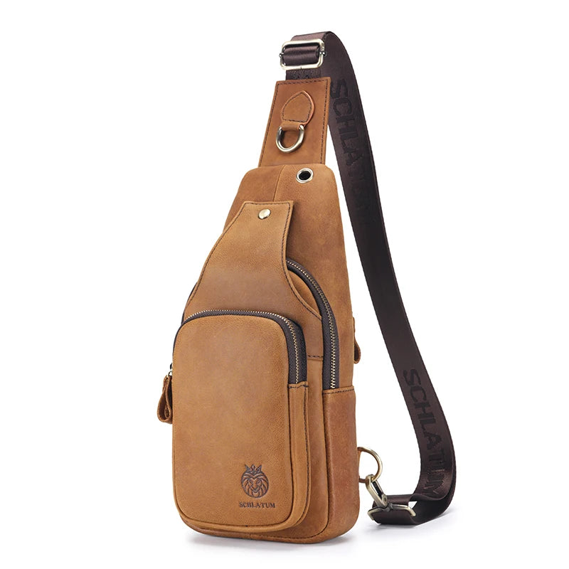 Sacoche bandoulière cuir véritable compacte et robuste – Image 2