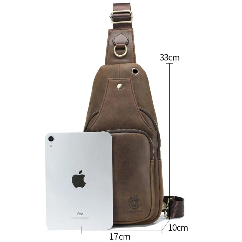 Sacoche bandoulière cuir véritable compacte et robuste – Image 6