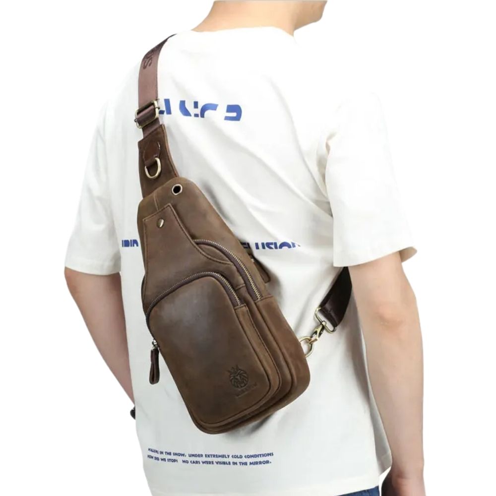 Sacoche bandoulière cuir véritable compacte et robuste – Image 7