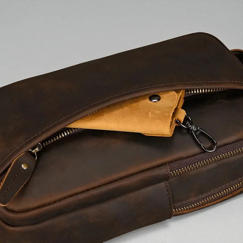 Sacoche homme cuir organisée bureau quotidien – Image 7