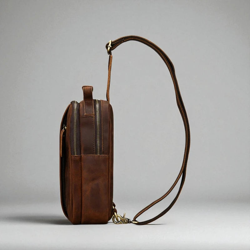 Sacoche homme cuir organisée bureau quotidien – Image 11