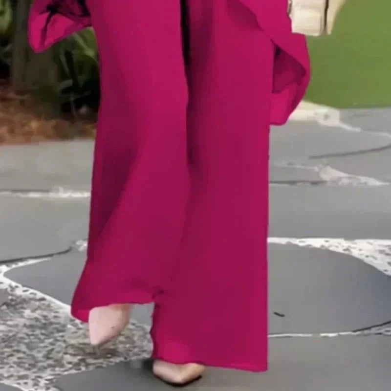Ensemble femme fluide pantalon tunique décontracté – Image 9