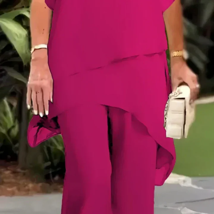 Ensemble femme fluide pantalon tunique décontracté – Image 6