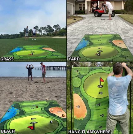 Jeu de golf portable intérieur extérieur avec tapis cible – Image 7