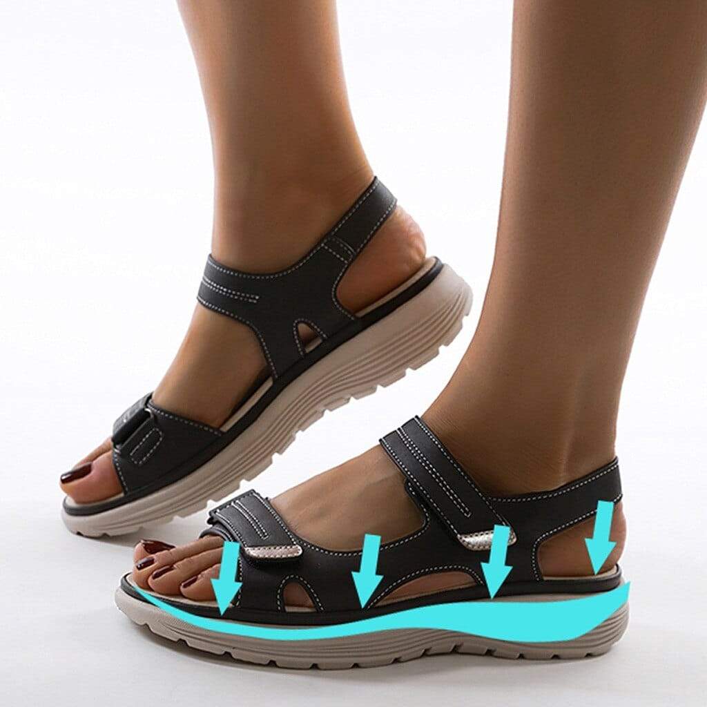 Sandales femme ouvertes à coutures apparentes confort – Image 6