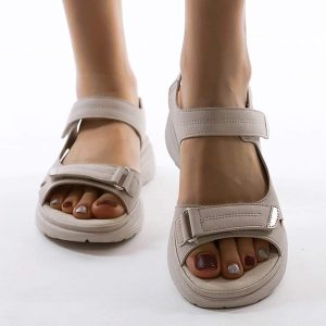 Sandales femme ouvertes à coutures apparentes confort