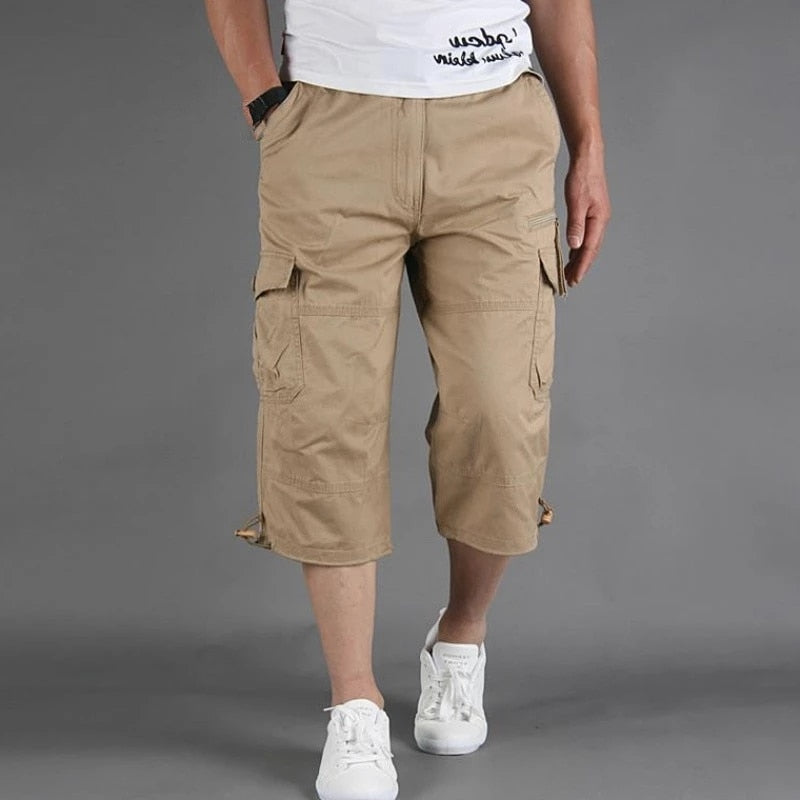 Pantalon homme 3/4 cargo taille élastique poches sécurisées – Image 13