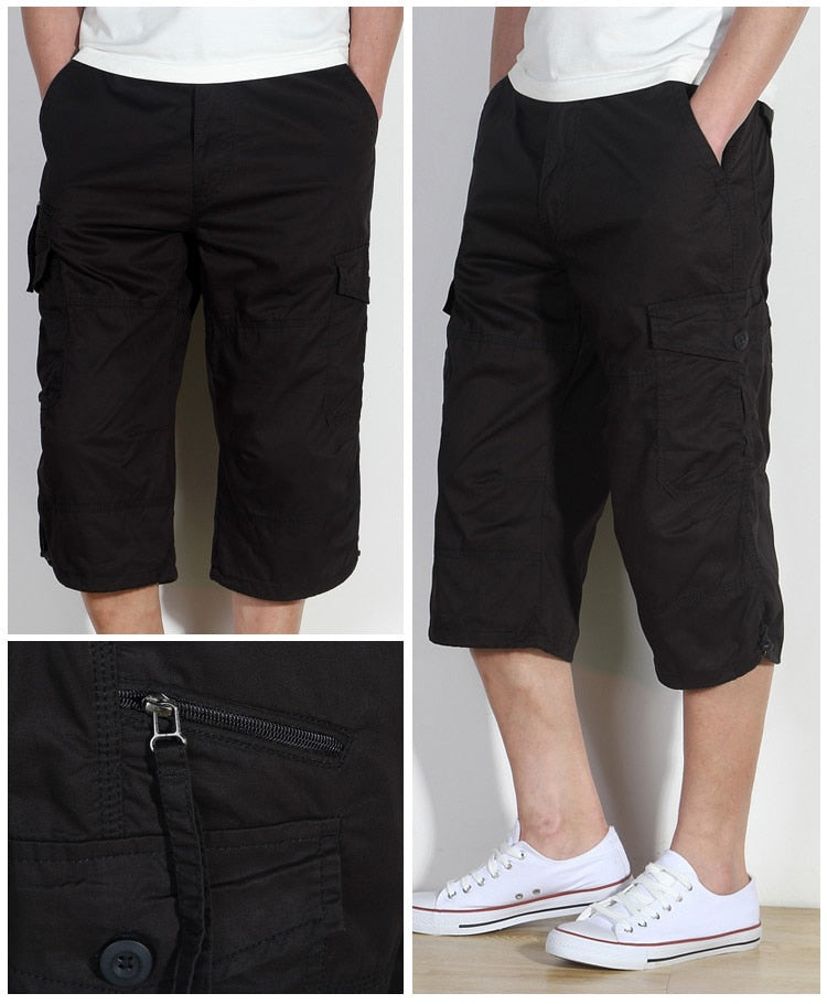 Pantalon homme 3/4 cargo taille élastique poches sécurisées – Image 12