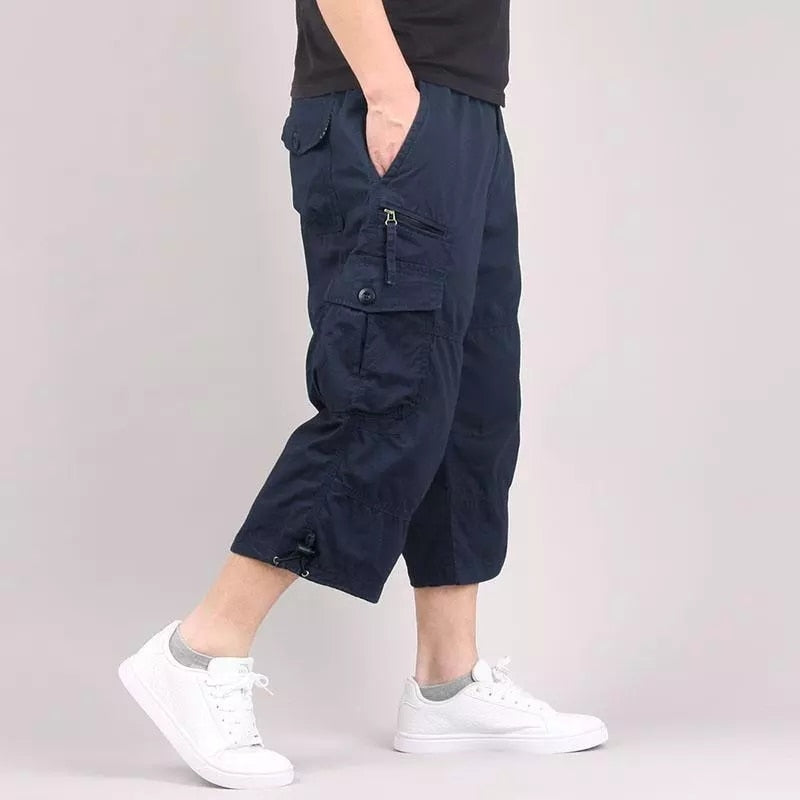 Pantalon homme 3/4 cargo taille élastique poches sécurisées – Image 10